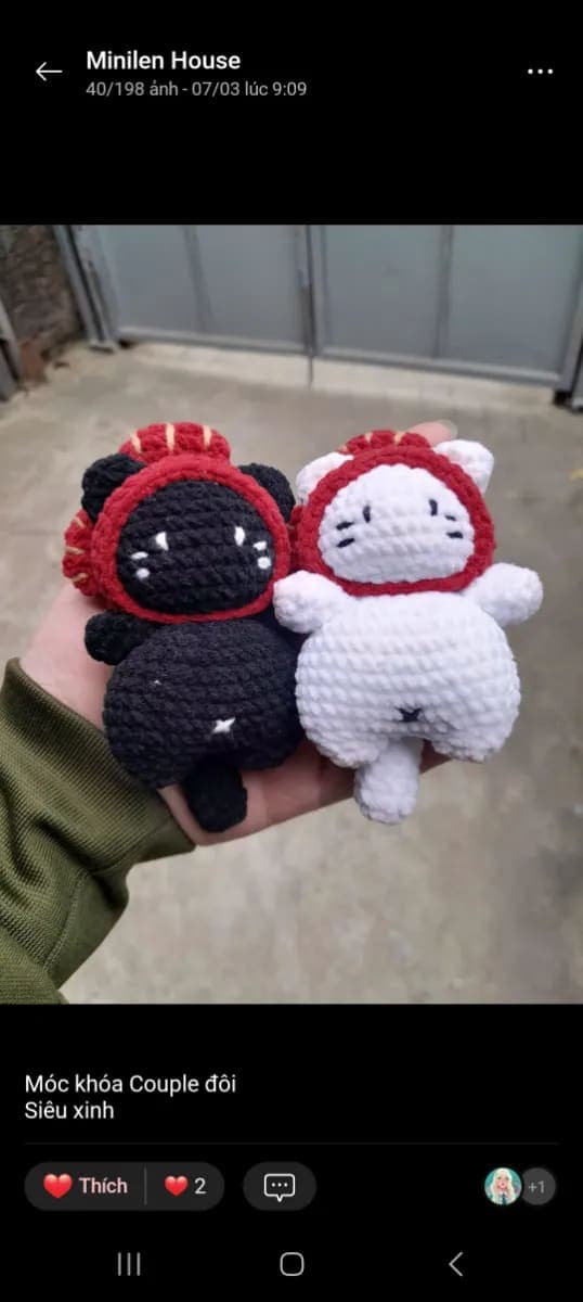 Móc khóa đôi mèo 