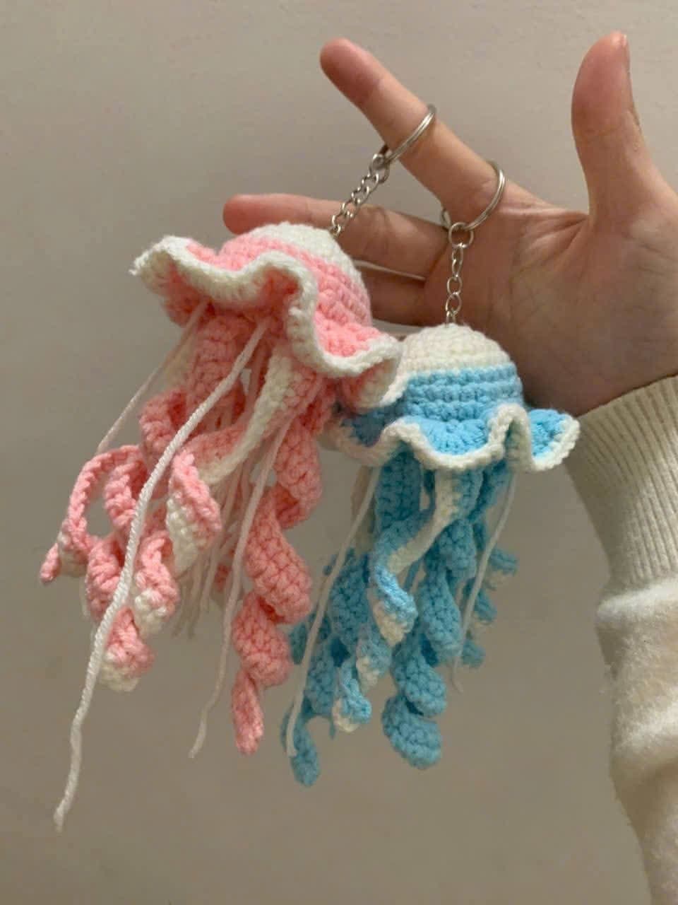 Móc Khóa Sứa Biển Len Handmade